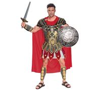 Spooktacular Creations Brave - Disfraz de gladiador romano para hombre, disfraz de soldado romano para Halloween, fiesta de disfraces (estándar, rojo) (S)