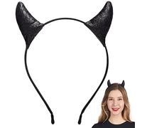 Spooktacular Creations Diadema de cuernos de diablo negro para Halloween: accesorio para la cabeza con cuernos para niños, mujeres y hombres. Accesorios para disfraces, disfraces y cosplay.