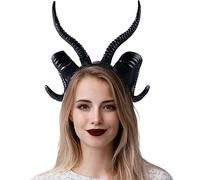 Spooktacular Creations Diadema de cuernos de diablo negros de Halloween, cuernos para cosplay, diadema de cuernos para Halloween, accesorios de disfraz de cosplay