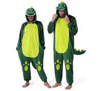 Spooktacular Creations Dinosaurio Pijamas Unisex Felpa Cosplay Halloween Animal Disfraz Onesie Adulto Tamaño (Grande)