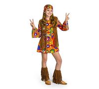 Spooktacular Creations Disfraces de Hippie para Niñas, Disfraz de Hippie con Accesorios de los 60-70 para Niños, Disfraz de Halloween para Niñas Pequeña (5-7 años)