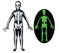 Spooktacular Creations Disfraz clasico de esqueleto de segunda piel para niños (Medium (8-10 yrs), white)