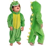Spooktacular Creations Disfraz de dinosaurio de Halloween para bebé, color verde, unisex, de una pieza, con cremallera y capucha, mono para Halloween
