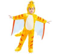 Spooktacular Creations Disfraz de dinosaurio PTerodactyl Kid y niños pequeños Deluxe Set para Halloween Dress Up Party (3T) Amarillo
