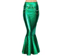 Spooktacular Creations Disfraz de falda de sirena brillante con holograma metálico para adulto (mediano, escala de holograma Kelly)