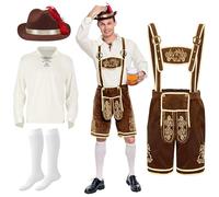 Spooktacular Creations Disfraz de Fiesta de Cervez Conjunto de de Oktoberfest bávaro Alemán disfraces para hombres Halloween (Marrón, XL)