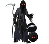 Spooktacular Creations Disfraz de Halloween para niños y niños, diseño de parca, talla S (5-7 años), mediano (8-10 años), oscuro (10-12 años) (XXL (14-16 años))