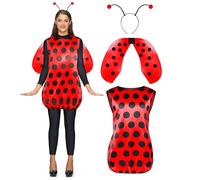 Spooktacular Creations Disfraz de mariquita para adulto de Halloween con diadema y alas para mujer, disfraz de fiesta, cosplay (grande)