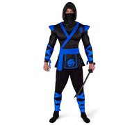 Spooktacular Creations Disfraz de ninja para hombre, disfraz de ninja para Halloween, disfraz de ninja para adulto, para fiesta de cosplay de Halloween, talla L