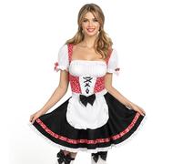 Spooktacular Creations Disfraz de Oktoberfest para mujer, vestido tirolés alemán, bávaro, cerveza, niña, jardín, sirvienta, para Halloween, cosplay, fiesta, cerveza, carnaval, rojo (mediano)