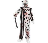 Spooktacular Creations Disfraz de Payaso Asesino para Hombres Adultos. Incluye mono y máscara de payaso aterrador, ideal para disfraces de Halloween aterradores y juegos de roles.-M