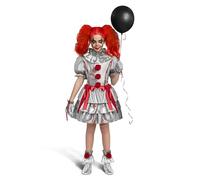 Spooktacular Creations Disfraz de Payaso de chicas, vestido de payaso malvado, disfraz de bufón de miedo para niñas Halloween Dress up, juego de roles, cosplay-l