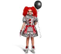 Spooktacular Creations Disfraz de Payaso de chicas, vestido de payaso malvado, disfraz de bufón de miedo para niñas Halloween Dress, juego de roles, cosplay Party-M