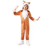 Spooktacular Creations Disfraz de piel de zorro naranja para niñas de Halloween, mono para niños, disfraces de Halloween, fiesta temática de la jungla, juegos de rol (pequeño (5-7 años))