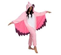 Spooktacular Creations Disfraz de pijama de flamenco unisex para adultos con cola de sombrero para disfraz de Halloween, M