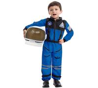 Spooktacular Creations Disfraz de piloto de Astronauta de la NASA con Casco de Visera móvil para niños, Grande (10-12 años)