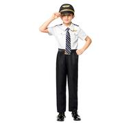 Spooktacular Creations - Disfraz de piloto para niños. Perfecto para juegos de rol de piloto en fiestas de Halloween y días de carrera. (niño pequeño (3-4 años))