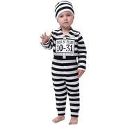 Spooktacular Creations Disfraz de prisionero para bebé y niño pequeño, disfraz de cárcel de bebé de Halloween para fiestas de disfraces de Halloween (12-18 meses)