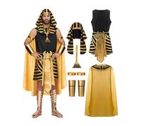 Spooktacular Creations Disfraz de Rey Faraón para Hombres Adultos, Conjunto de Disfraz de Rey Egipcio para Disfraces de Halloween, Cosplay y Fiesta de Juegos de rol-S