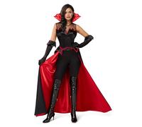 Spooktacular Creations Disfraz de vampiro de Halloween para mujer Disfraz de vampiro para mujer adulta. Vestido con guantes para fiestas de disfraces de Halloween (grande).
