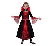 Spooktacular Creations Disfraz de vampiro gótico para niñas victoriano vampiresa reina fiesta de vestir, Noble reina medieval vestido de Halloween Grande (10-12 años)