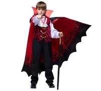 Spooktacular Creations Disfraz de vampiro real de Halloween para niño, disfraz de Drácula para fiesta de disfraces de Halloween, juego de rol (talla grande (10-12 años))