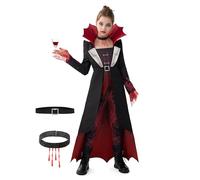 Spooktacular Creations Disfraz de vampiro sangriento para niña de Halloween (talla S)