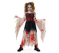 Spooktacular Creations Disfraz de zombi de Halloween para niñas, disfraz de Halloween para niños, vestido de princesa zombi (talla S)