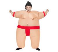 Spooktacular Creations Disfraz inflable para niños, disfraz de luchador de sumo de cuerpo completo para fiestas de disfraces de Halloween, Rojo -, Child(7-10 Yrs)