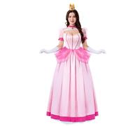 Spooktacular Creations Disfraz Mujer Rosa Melocotón con Guantes y Corona, Vestido Princesa para Disfraces Halloween Mujer 2024, Fiestas de Disfraces-XL