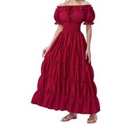 Spooktacular Creations Disfraz Renacentista Burdeos para Mujer. Vestido Medieval Estilo Irlandés, Moza Campesina o Pirata Festivales celtas y Fiestas de Disfraces de Halloween.(XXL)