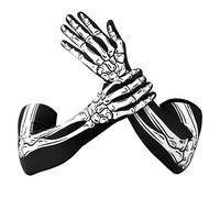 Spooktacular Creations Guantes de esqueleto de Halloween con longitud de brazo para adultos, guantes de calavera de hueso para mujeres y hombres para fiestas de cosplay de Halloween