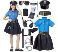 Spooktacular Creations Halloween Child Girl Police Disfraz Estilo azul claro (medio (8-10 años))
