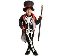 Spooktacular Creations Happy Skeleton Costume Toddler Child Glow in The Dark for Kids Halloween (Small (5 - 7 yrs))