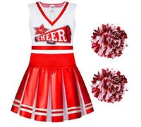 Spooktacular Creations High School Cheerleader Costume Child Cheerleading Girl Uniform Outfit (Medium (8-10 yrs))