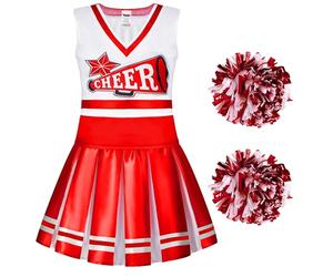 Spooktacular Creations High School Cheerleader Costume Child Cheerleading Girl Uniform Outfit (Medium (8-10 yrs))