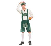Spooktacular Creations Juego de disfraz de Oktoberfest alemán bávaro para hombre, color verde para fiesta de Halloween y festival, fiesta temática alemana, Grande