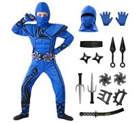 Spooktacular Creations Llamativo disfraz de Ninja Azul para Niño, Disfraz Sigiloso, Disfraz de Kung Fu para Niños de Halloween