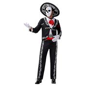 Spooktacular Creations para hombre Día Los muertos Mariachi Senor Adulto Conjunto de disfraces para adultos Destrada Halloween Fiesta, Dia Los Muertos