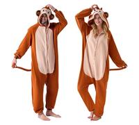 Spooktacular Creations Pijama unisex de felpa para adultos, disfraz de mono de una pieza Medio