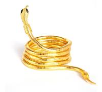 Spooktacular Creations Pulsera de serpiente de Halloween, brazalete flexible, pulseras de oro, collar de serpiente para niños, adultos, mujeres, ajuste flexible, decoración de serpiente