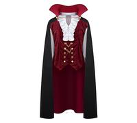 Spooktacular Creations Renacimiento Medieval vampiro espantoso lujo disfraz de Halloween para hombres juego de rol pecados Cosplay (rojo, Small)