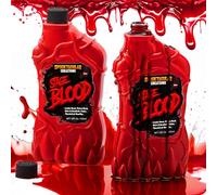 Spooktacular Creations Sangre falsa, 2 paquetes de 18 onzas de sangre de vampiro para disfraces de Halloween, maquillaje de zombi, sangre falsa lavable para ropa, pintura corporal y disfraces de
