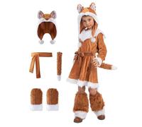 Spooktacular Creations Set de Disfraz de Zorro Dulce Niña (Medium (8-10 yrs))