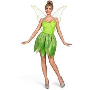 Spooktacular Creations Vestido de cuento de hadas verde para mujer con alas, conjunto de disfraz para adultos, Halloween, fiesta, cosplay-S
