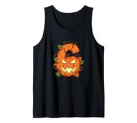 Spooky 6-7 Pumpkin Faces Ropa para Parejas Halloween Camiseta sin Mangas