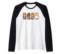 Spooky and Feral Halloween Cute Raccoons Camiseta Manga Raglan