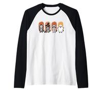 Spooky and Feral Halloween Cute Raccoons Camiseta Manga Raglan