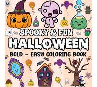 Spooky and Fun Coloring Book: Halloween Coloring Pages with Haunted Houses, Ghosts, Pumpkins, Witches, Bats, Monsters, and Creepy Cute Designs for Kids, Teens, and Adults | 50 Pages (Fall)