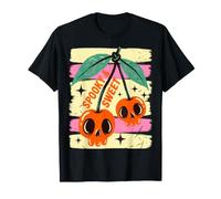 Spooky and Sweet Cherries Halloween Skull Cherry Camiseta